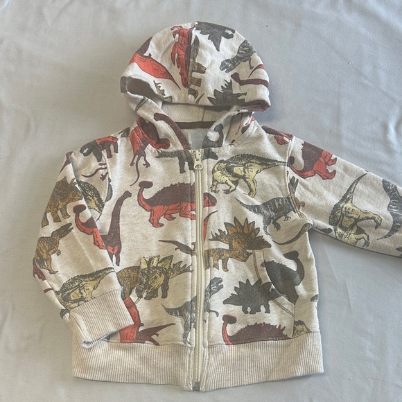 Old Navy Kids Dinosaur Print Hoodie - Red, Brown, Black - Picture 1 of 4